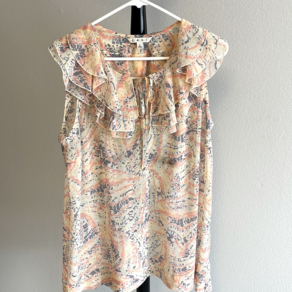 Shear Cabi blouse with pastel colors. Excellent condition